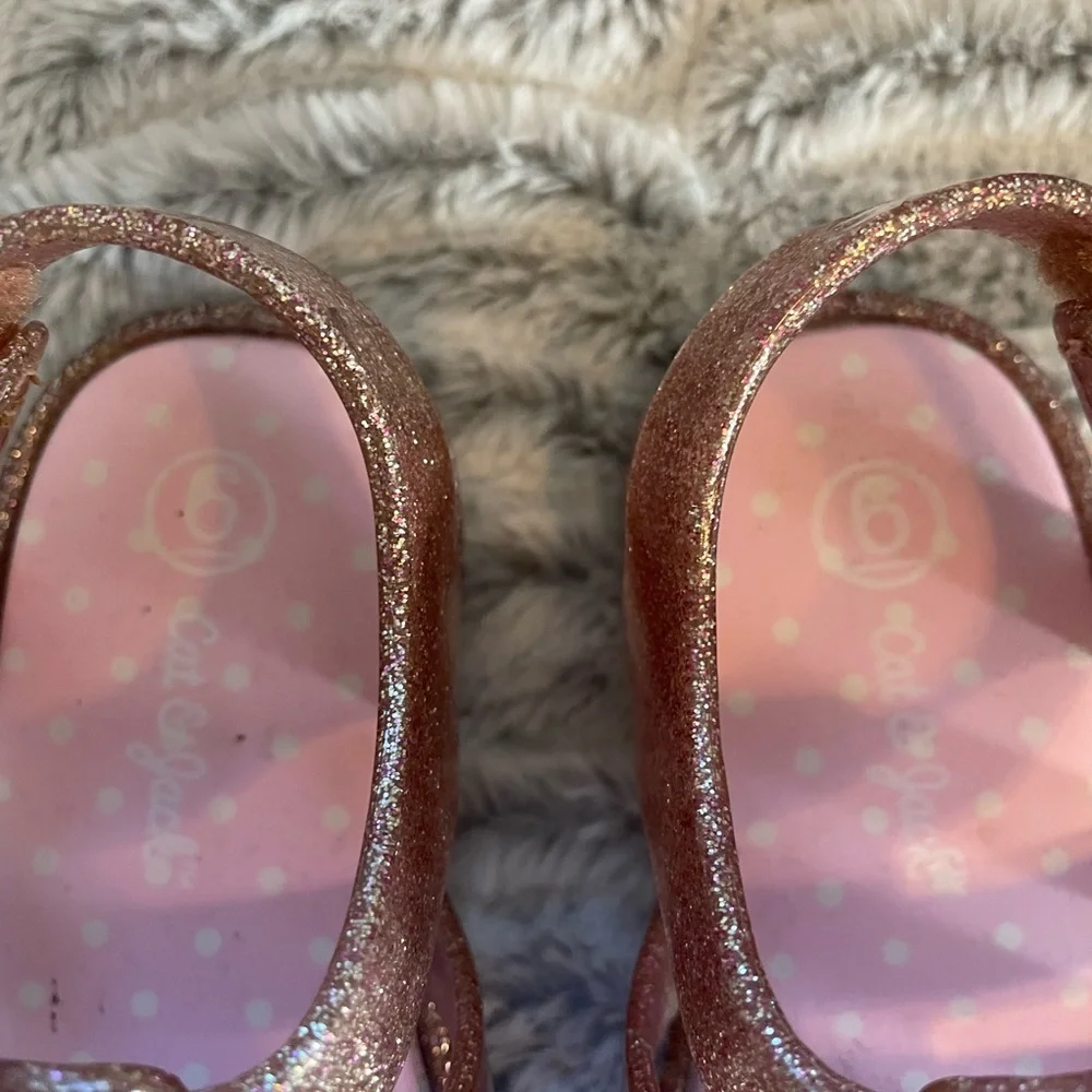 Cat & Jack pink sparkle toddler sandals, size 6